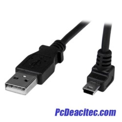 Cable 0.5 m USB 2.0 A a mini B 90° hacia Arriba