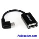 Cable Adaptador Micro USB a USB OTG Acodado a la Derecha de 12cm - Macho a Hembra
