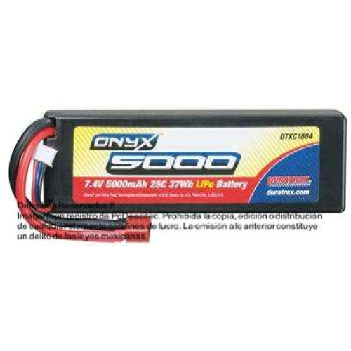 DuraTrax LiPo 7.4V Onyx 5000mAh 25C Hard Case Battery with Deans Plug DTXC1864 DuraTrax LiPo 7.4V Onyx 5000mAh 25C Hard Case Battery with Deans Plug DTXC1864