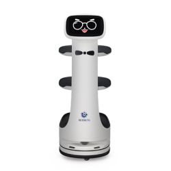 Robot de Entrega Dinerbot T8 / Compacto 38.4x46.8x111.1 cm (15.1x18.4x43.7 in) / Velocidad 1.0 m/s / Pantalla Táctil 10.1