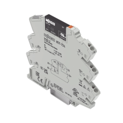 Módulo Relé Solid-State WAGO, 24 VCC, 3 A, Push-in CAGE CLAMP®, LED Indicador, IP20, Aislamiento Reforzado, Carril DIN-35, Certificaciones ATEX/IECEx