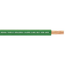 Cable de Cobre Recubierto THW-LS Calibre 4 AWG 19 Hilos Color Verde (Retazo 1 Metro)