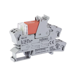 Módulo con Relé, 12V DC, 2 Inversores, 8A Corriente Límite, LED Rojo, Push-in CAGE CLAMP®, Montaje Carril DIN, Gris